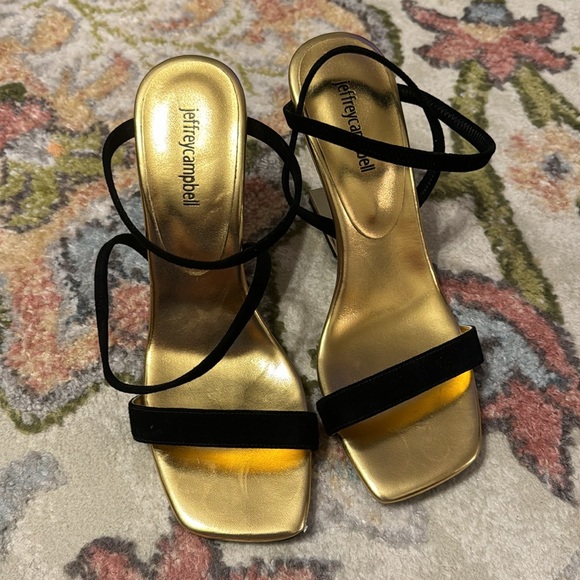 Jeffrey Campbell open toe golden heel - Picture 3 of 6